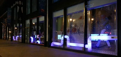 The installation in its street setting.